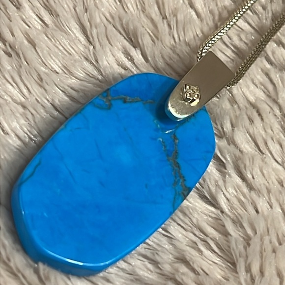 KENDRA SCOTT Inez Teal Agate Pendant Long Necklace - Picture 2 of 8